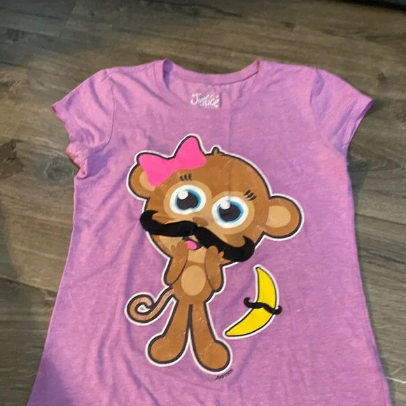 Justice girls size 10 monkey t shirt